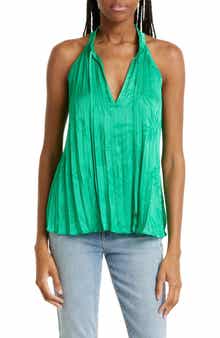 Ramy Brook Alex Pleated Sleeveless Blouse
