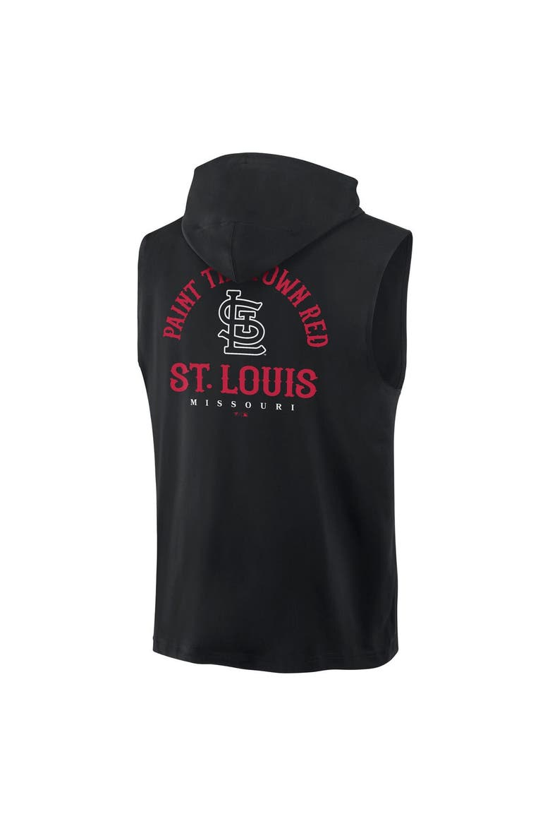 Men's Fanatics Black St. Louis Cardinals Fire Speed Sleeveless Pullover Hoodie, Alternate, color, Black