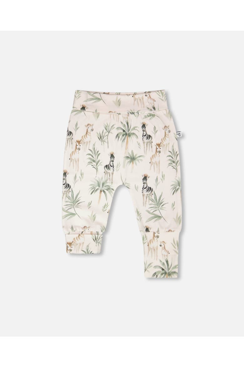 2 Pack Organic Cotton Jersey Evolutive Zebra Print Pants, Alternate, color, Beige Zebra Print