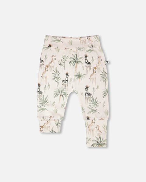 Organic Cotton Jersey Evolutive Zebra Print Pants (Baby)