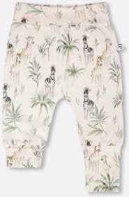 Deux par Deux Organic Cotton Jersey Evolutive Zebra Print Pants