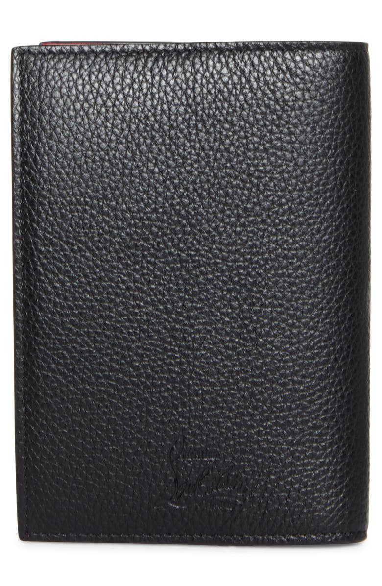 Christian Louboutin Funky Studded Leather Passport Holder, Alternate, color, Black/ Gun Metal