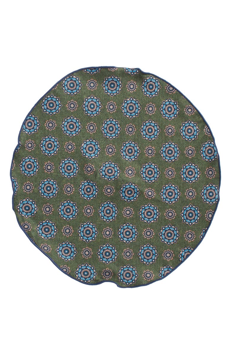 EDWARD ARMAH Medallion & Neat Print Reversible Silk Pocket Circle, Alternate, color, 