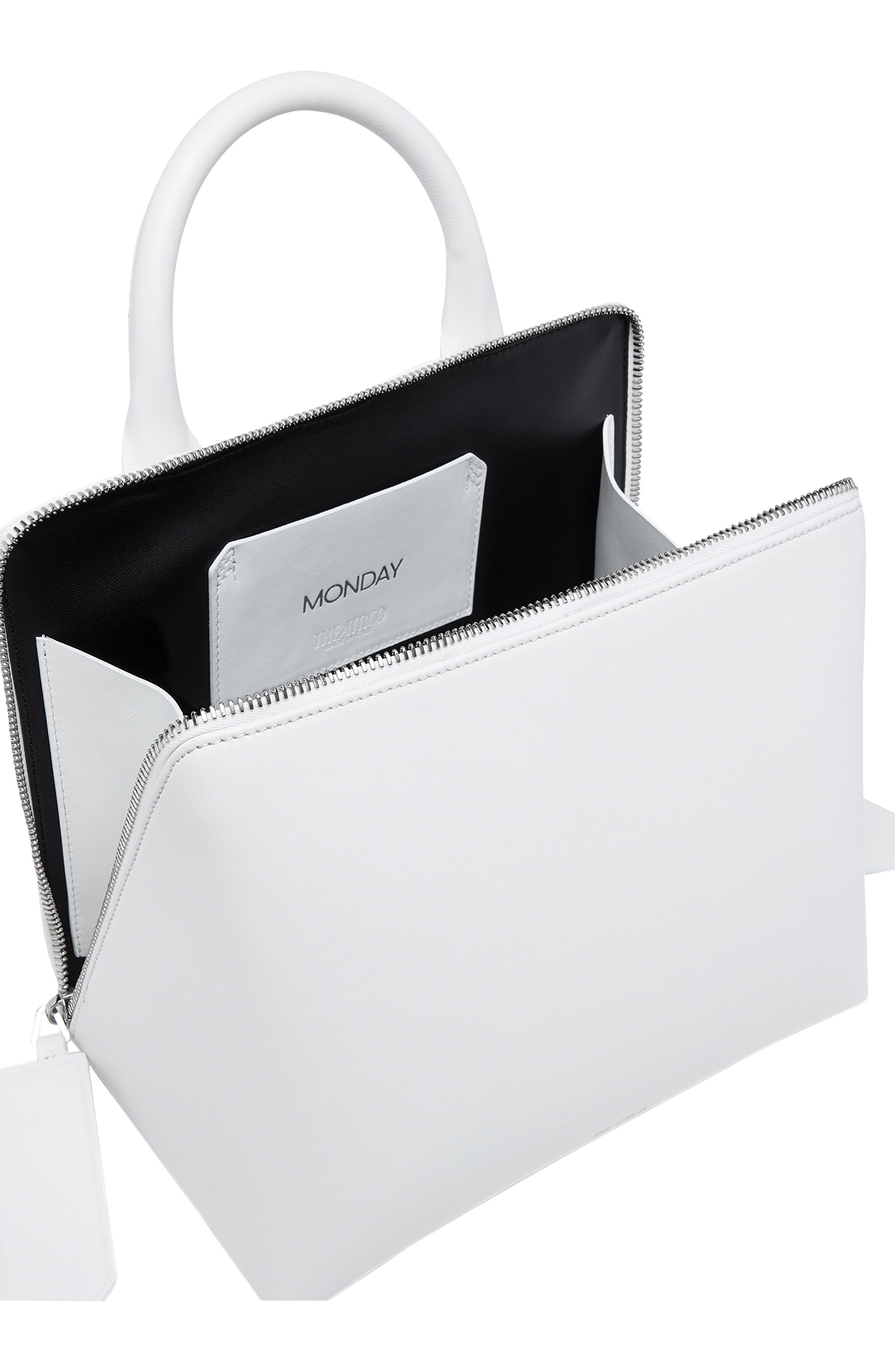 The Attico Monday Leather Top Handle Bag, Alternate, color, 