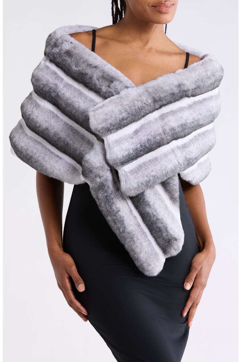 Faux Fur Cape, Main, color, GREY