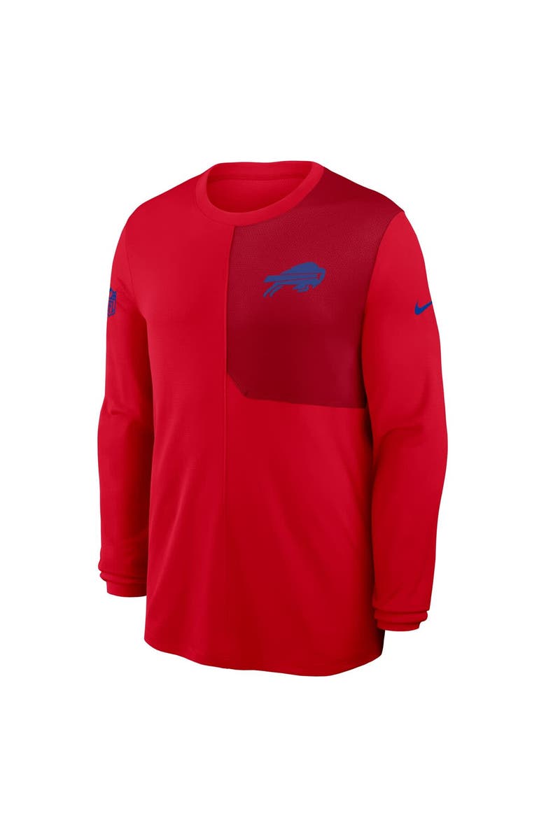 Nike Men's Nike Red Buffalo Bills Sideline Coach UV Performance Long Sleeve T-Shirt, Alternate, color, Red