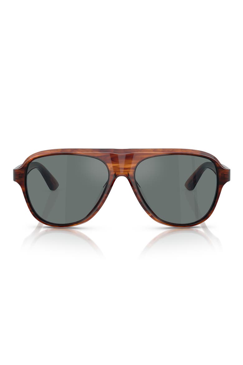 Paul Newman 57mm Pilot Sunglasses, Main, color, DARK AMBER SMOKE / REGAL BLUE
