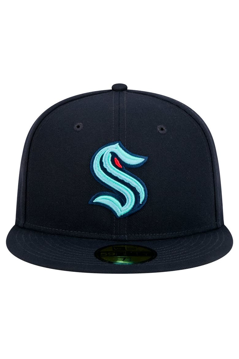 Men's New Era Deep Sea Blue Seattle Kraken Core 59FIFTY Fitted Hat, Alternate, color, Navy