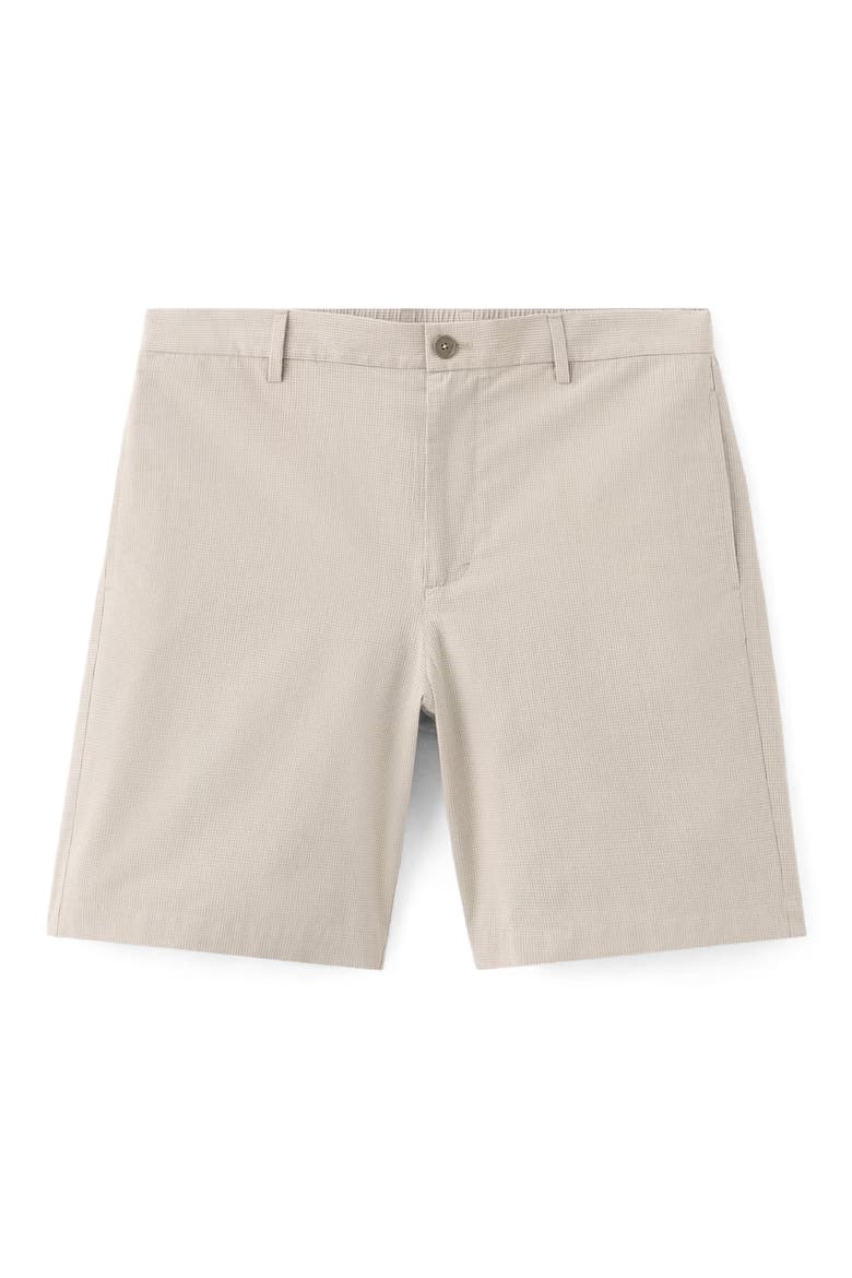 Slim Fit Microcheck Cotton Shorts, Main, color, BEIGE
