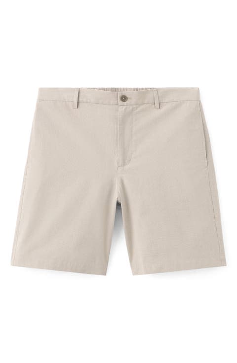 Slim Fit Microcheck Cotton Shorts