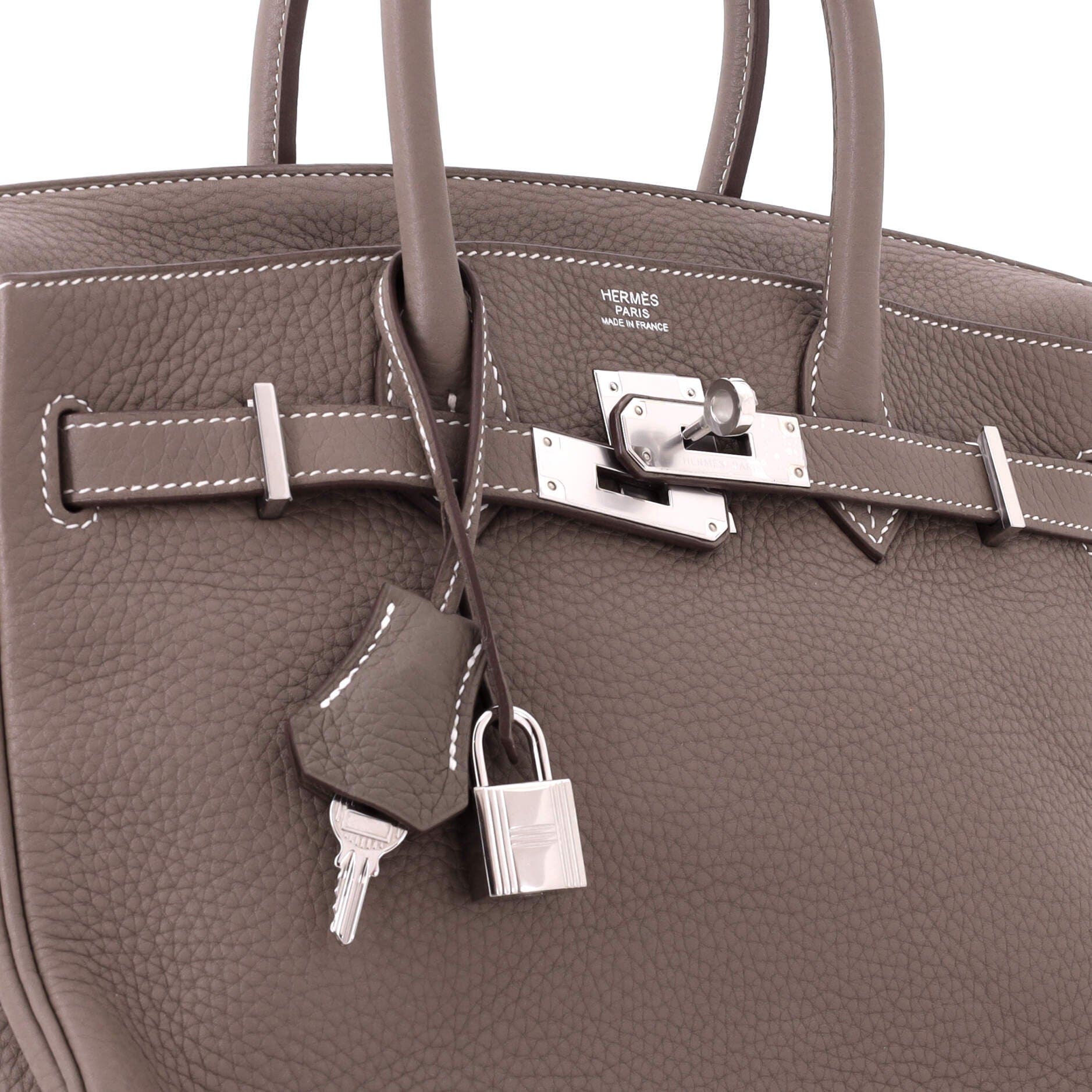 Birkin Handbag Grey Clemence with Palladium Hardware 30, Alternate, color, Grey