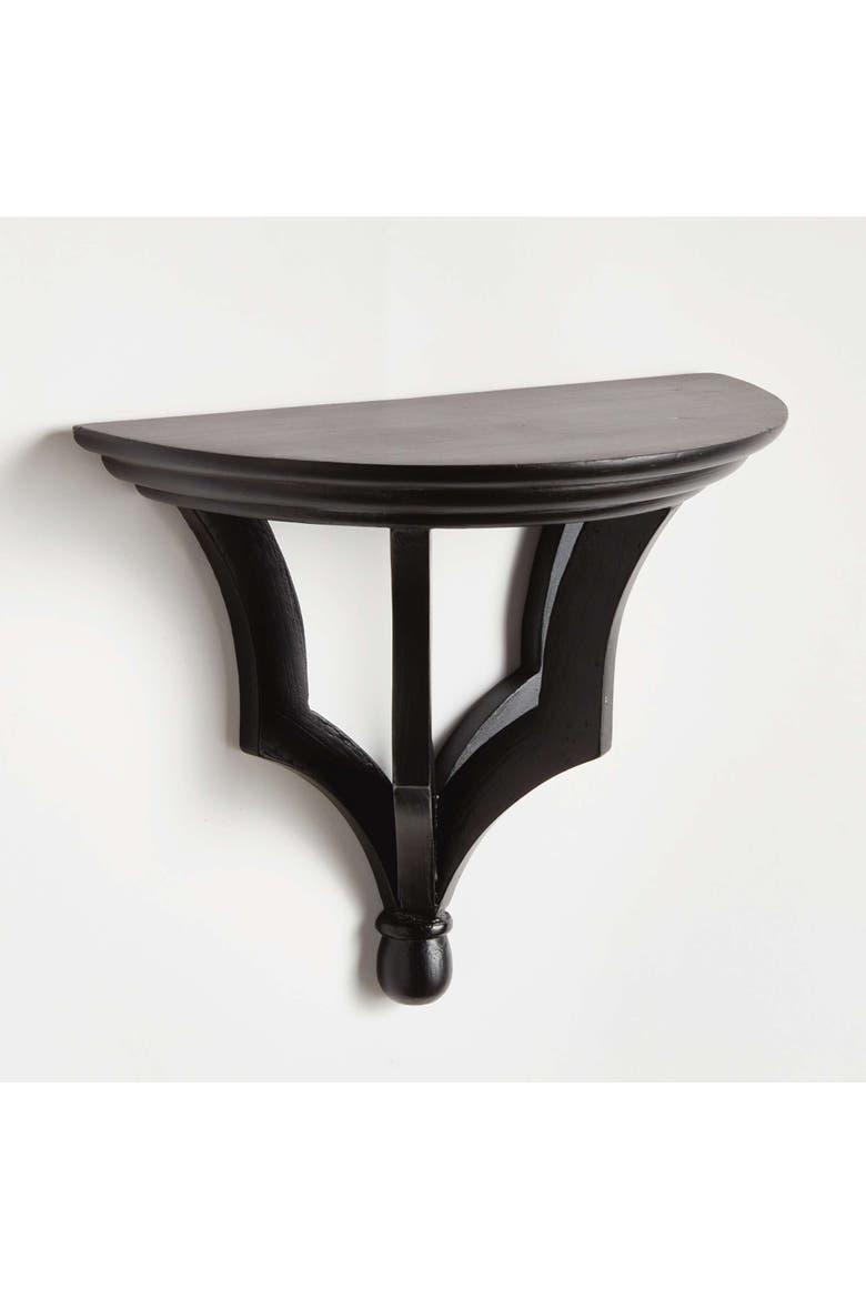 Bennett Antique White Floating Wall Shelf, Alternate, color, Black