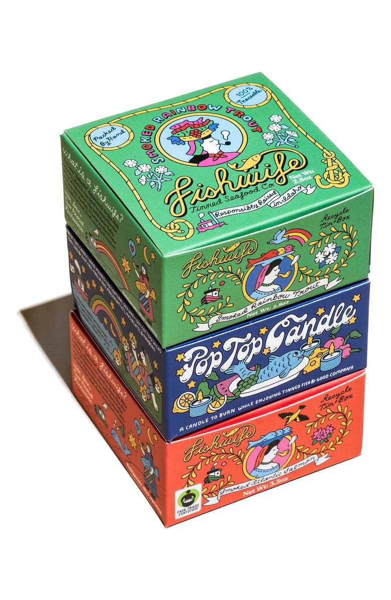 Fishwife Tinned Seafood Co. The Tinned Candle Trio Gift Set, Alternate, color,