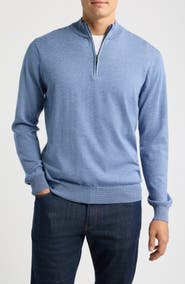 Peter Millar Canton Stripe Quarter Zip Sweater