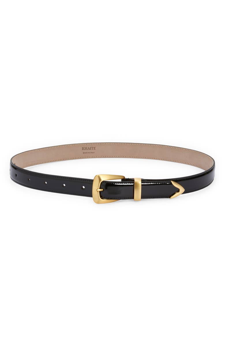 Khaite Benny Patent Leather Belt, Main, color,