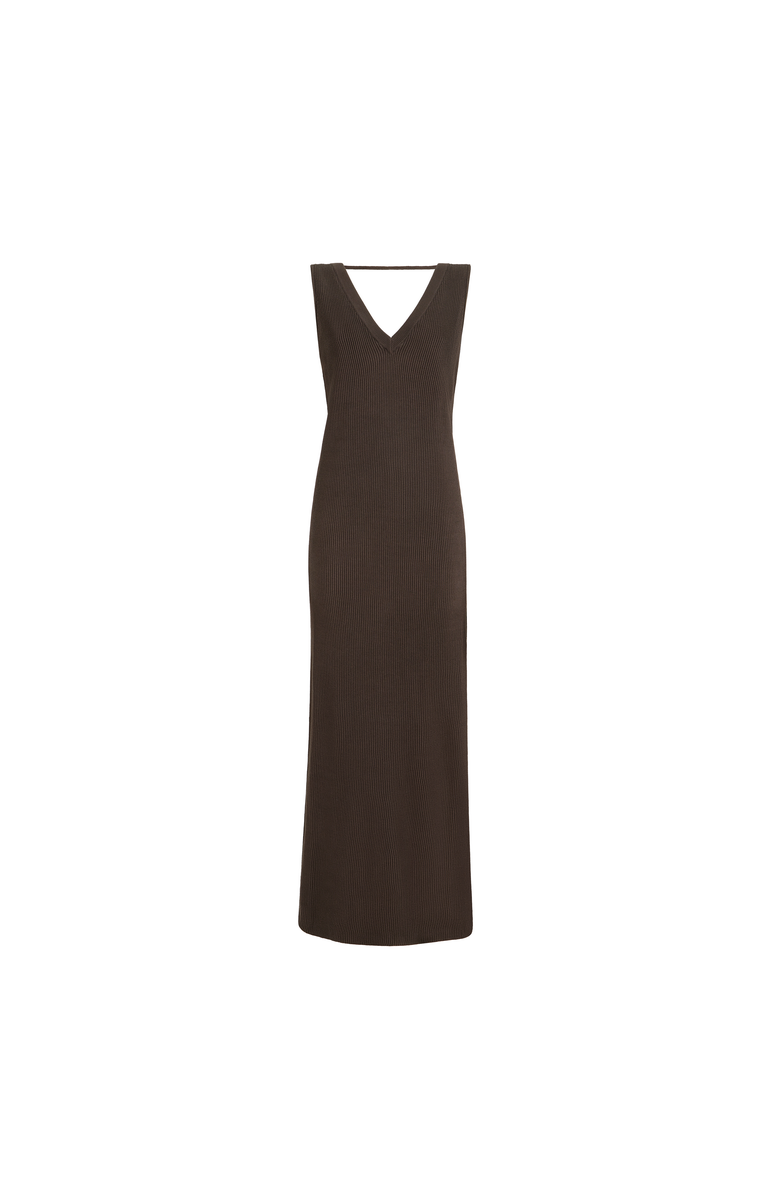 Brunello Cucinelli Rib knit dress, Alternate, color, Brown