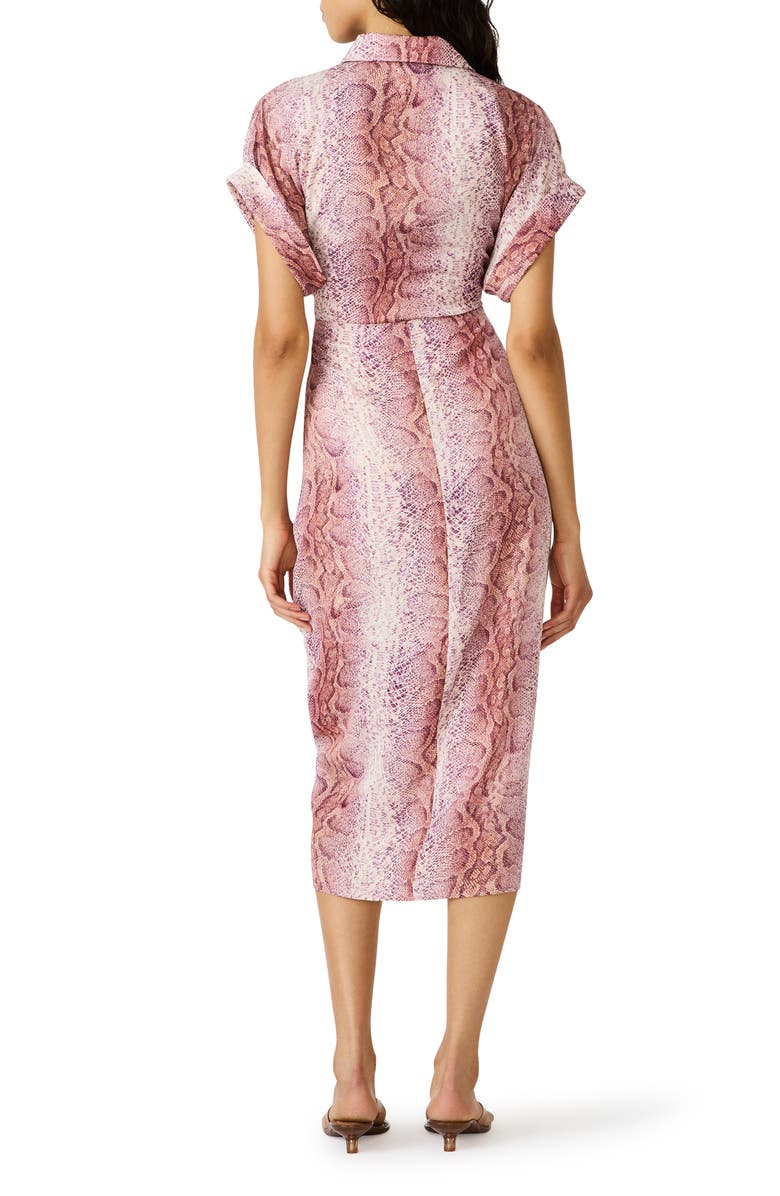 Steve Madden Tori Snakeskin Print Shirtdress, Alternate, color, Pink Snake
