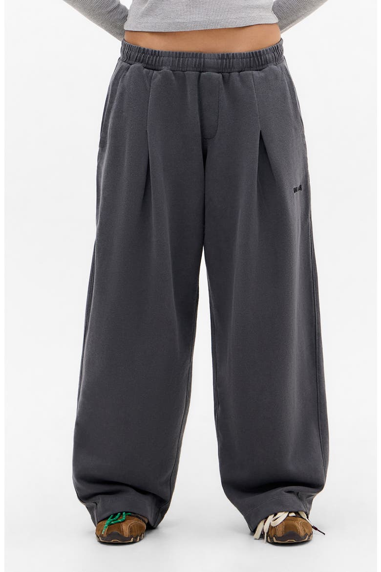 Bobbi Pleated Cotton Pants, Main, color, CHARCOAL