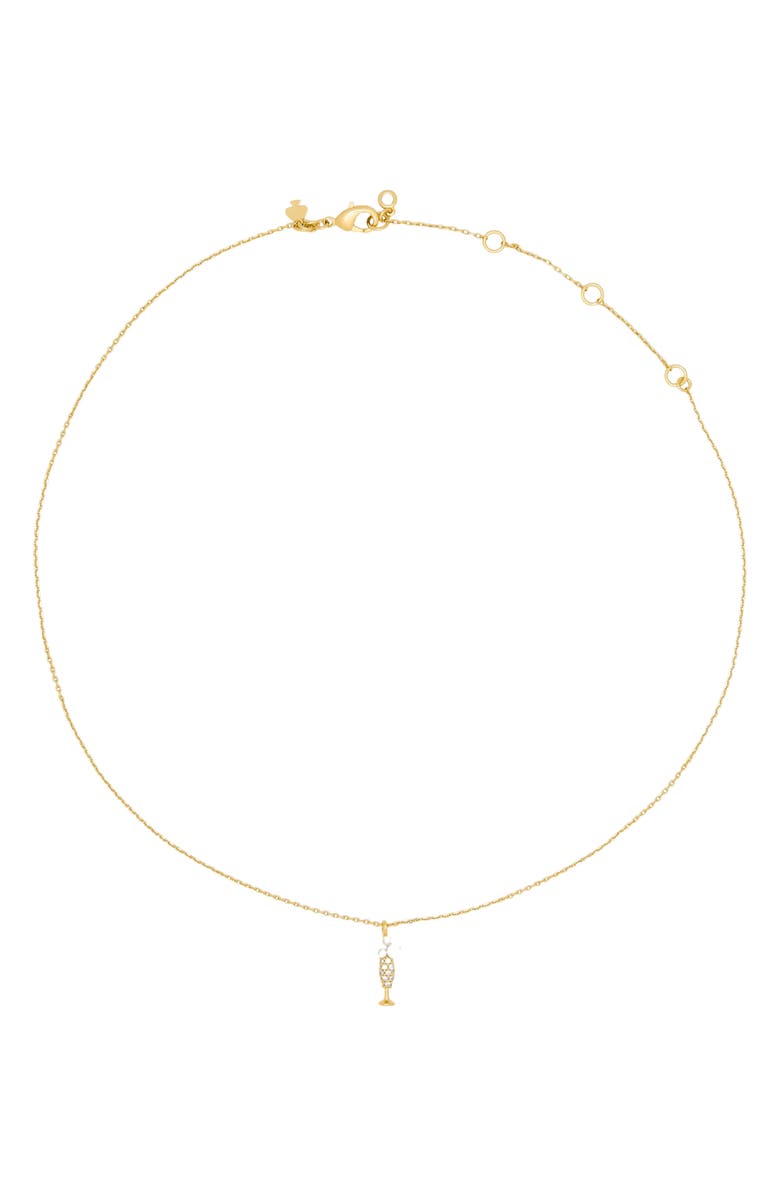 Kate Spade New York here's to you pendant necklace, Alternate, color, Cream Multi