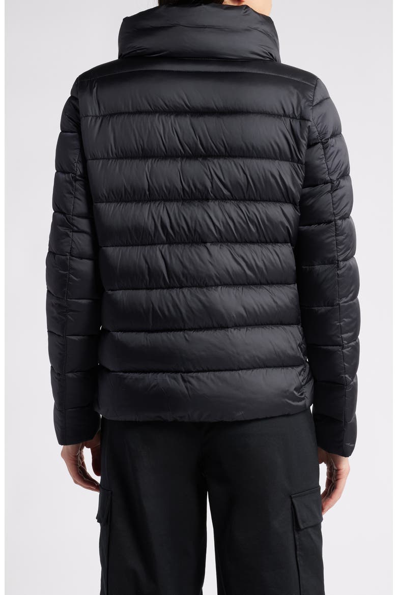 Elsie Water Resistant Quilted Puffer Coat, Alternate, color, BLACK
