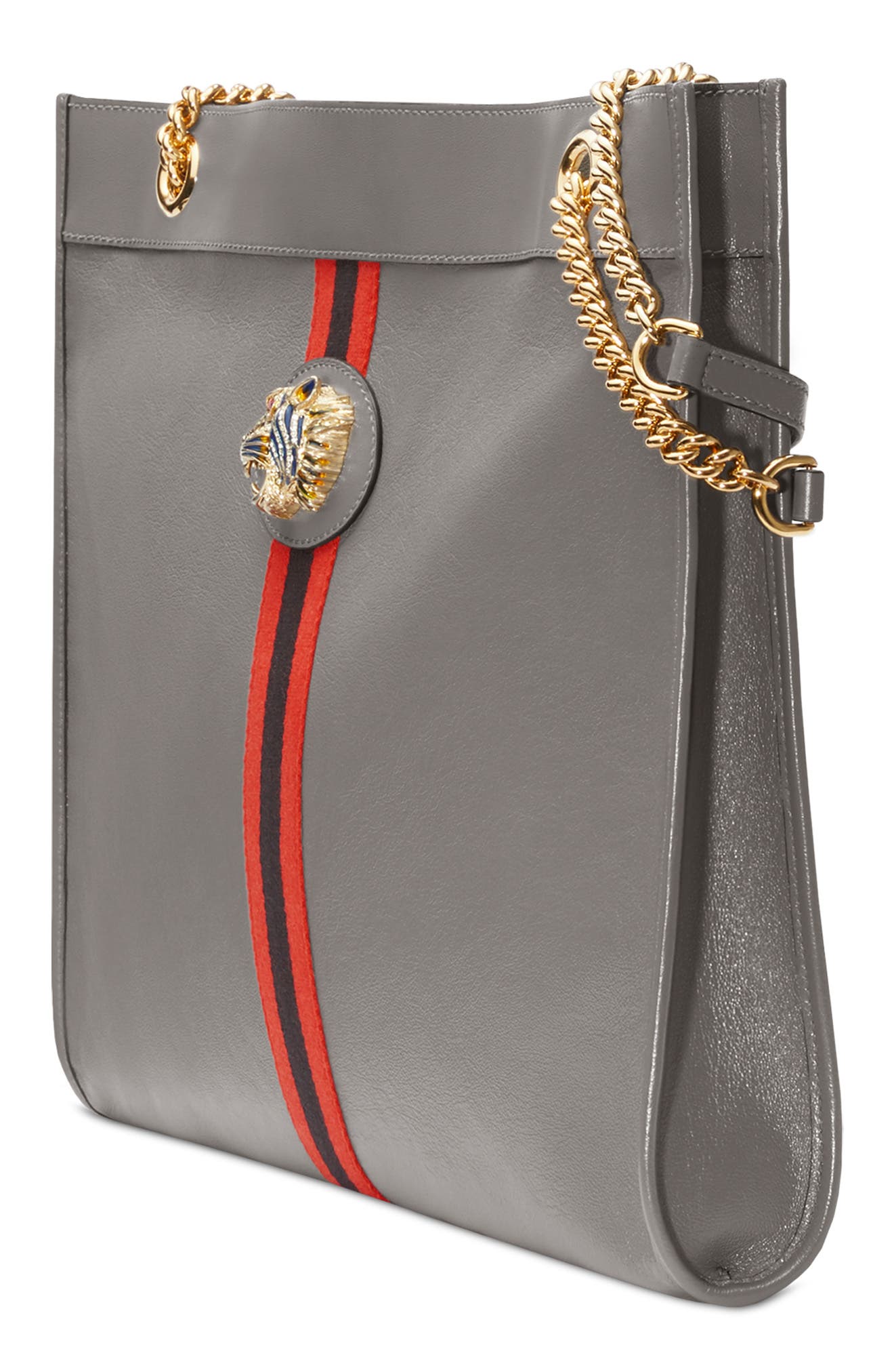 Gucci Large Leather Tote, Alternate, color, 