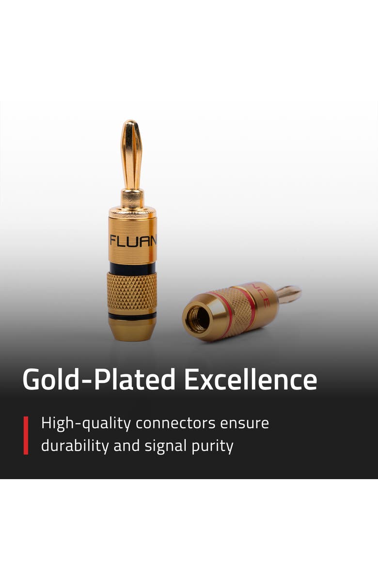 Fluance Banana Plug, 24K Gold-plated, 16 to 12 AWG speaker wire for Hi-Fi setup, Alternate, color, Gold