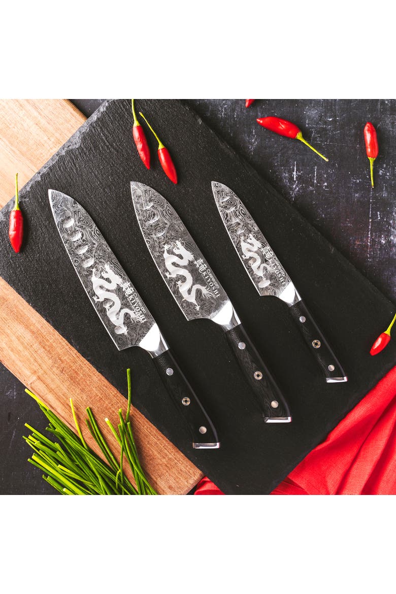 KIYOSHI® 5"  Santoku, Alternate, color, Silver