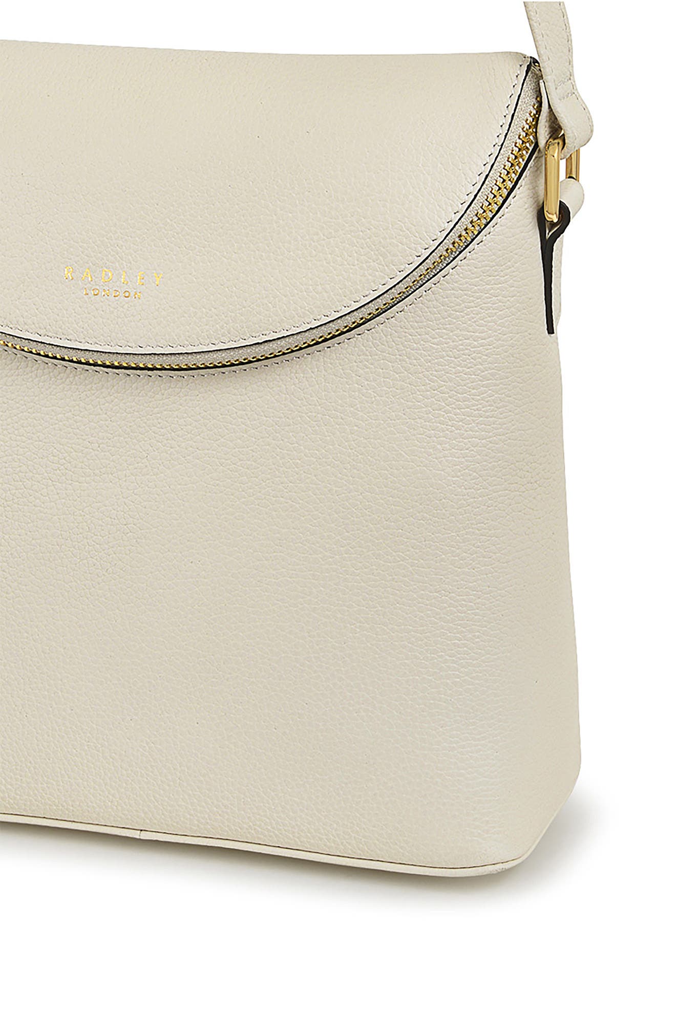 Radley Crown Hill Small Flap Leather Crossbody Bag, Alternate, color, Chalk