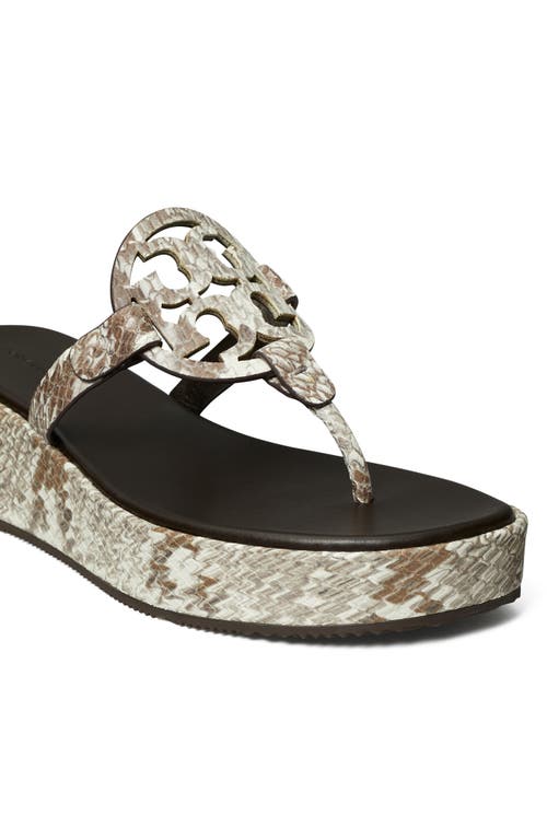 Tory Burch Miller Platform Wedge Flip Flop In Granite Roccia