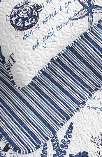 Nautical Print Reversible Microfiber Quilt Set
