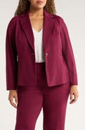 KASPER One-Button Seamed Waist Blazer