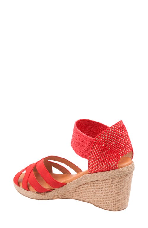 Andre Assous Women's Adin Jute Wedge Sandals In Red