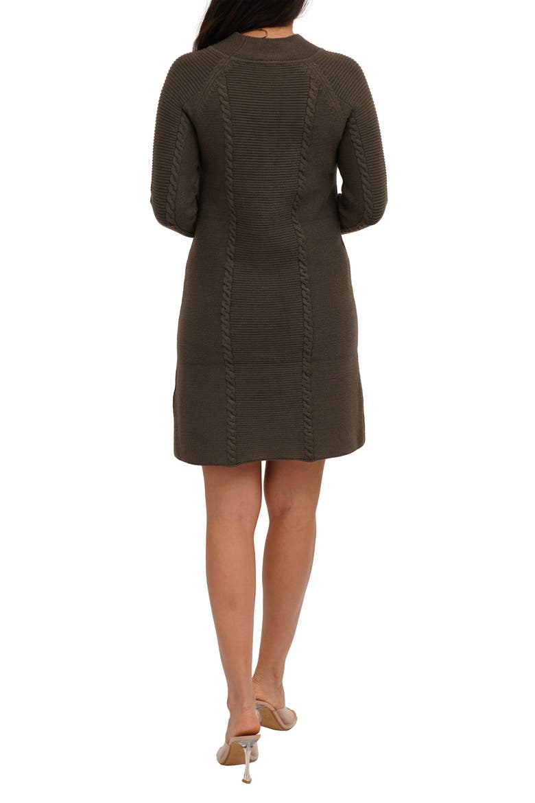 Mock Neck Long Sleeve Sweater Dress, Alternate, color, BURNT OLIVE HEATHER