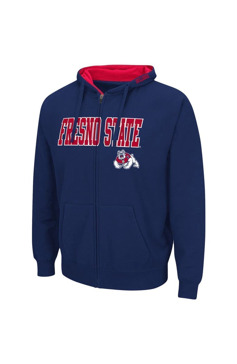 COLOSSEUM Men's Colosseum Navy Fresno State Bulldogs Arch & Logo 3.0 Full-Zip Hoodie, Alternate, color, Navy