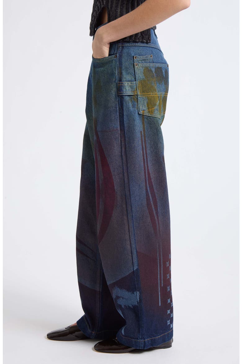 Rainbow Baggy Wide Leg Jeans, Alternate, color, NAVY RAINBOW