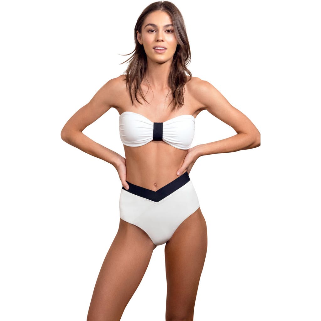 Tabacaru Blair High Waisted Two-piece Swimsuit In White