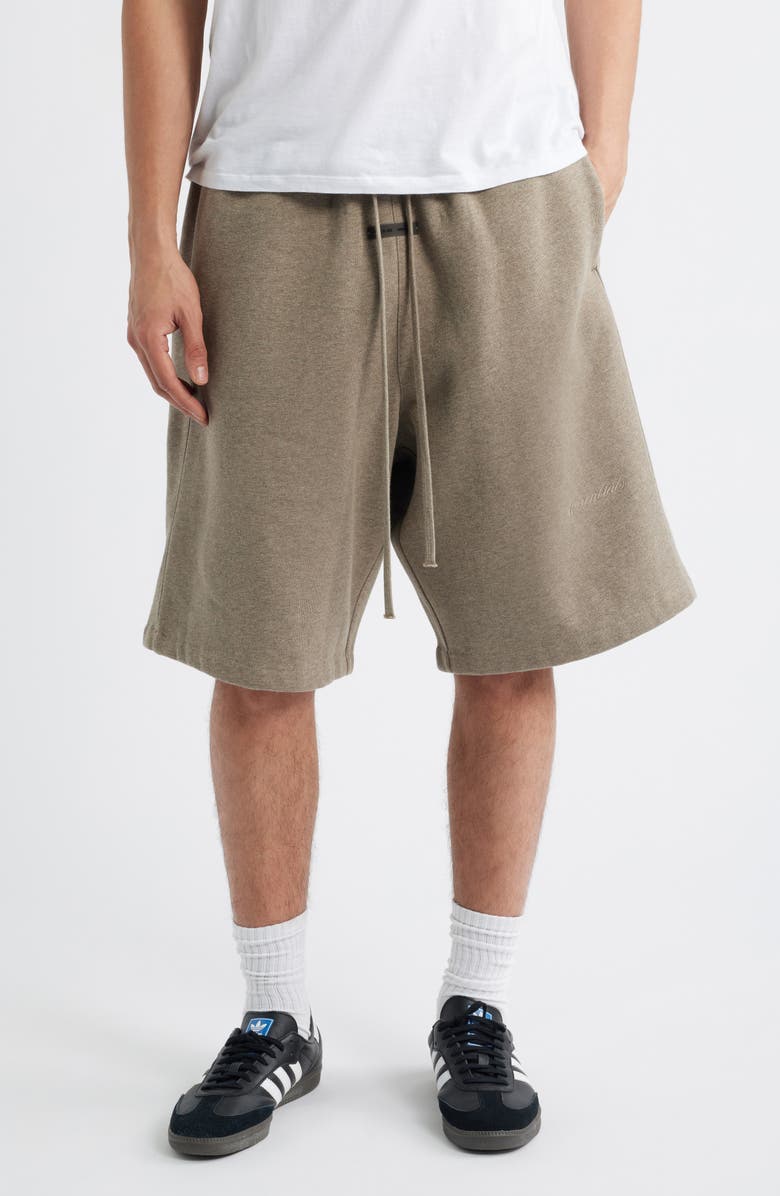 Fear of God Essentials Fleece Basketball Shorts, Main, color, Homestead Heather