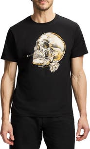 Robert Graham Chrome Skull Knit Graphic T-Shirt