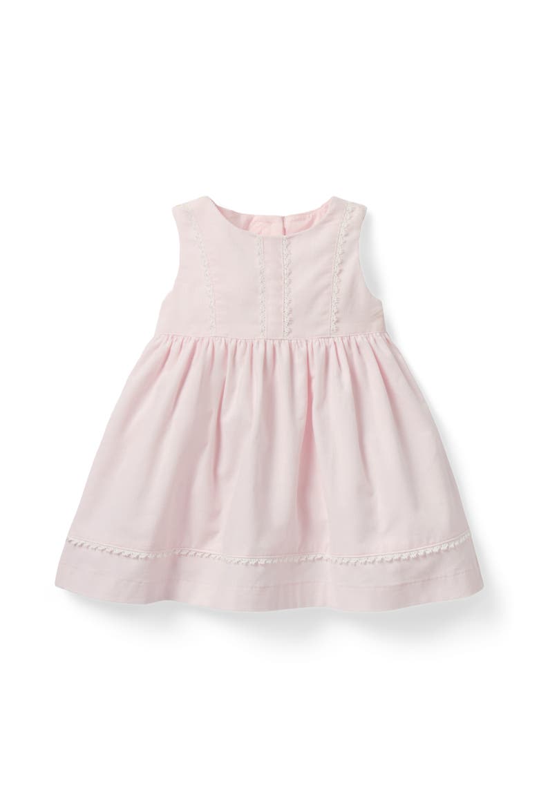 Lace Trim Corduroy Dress, Main, color, Pink
