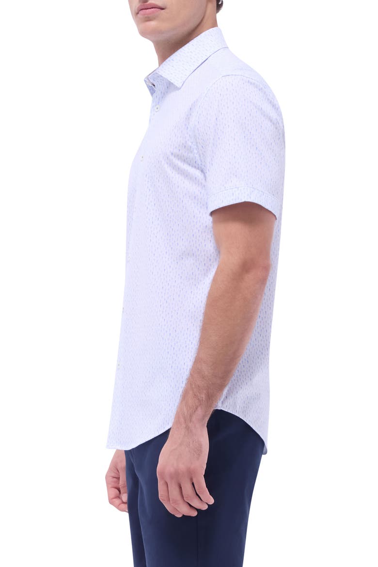 Miles OoohCotton® Cactus Print Short Sleeve Button-Up Shirt, Alternate, color, WHITE