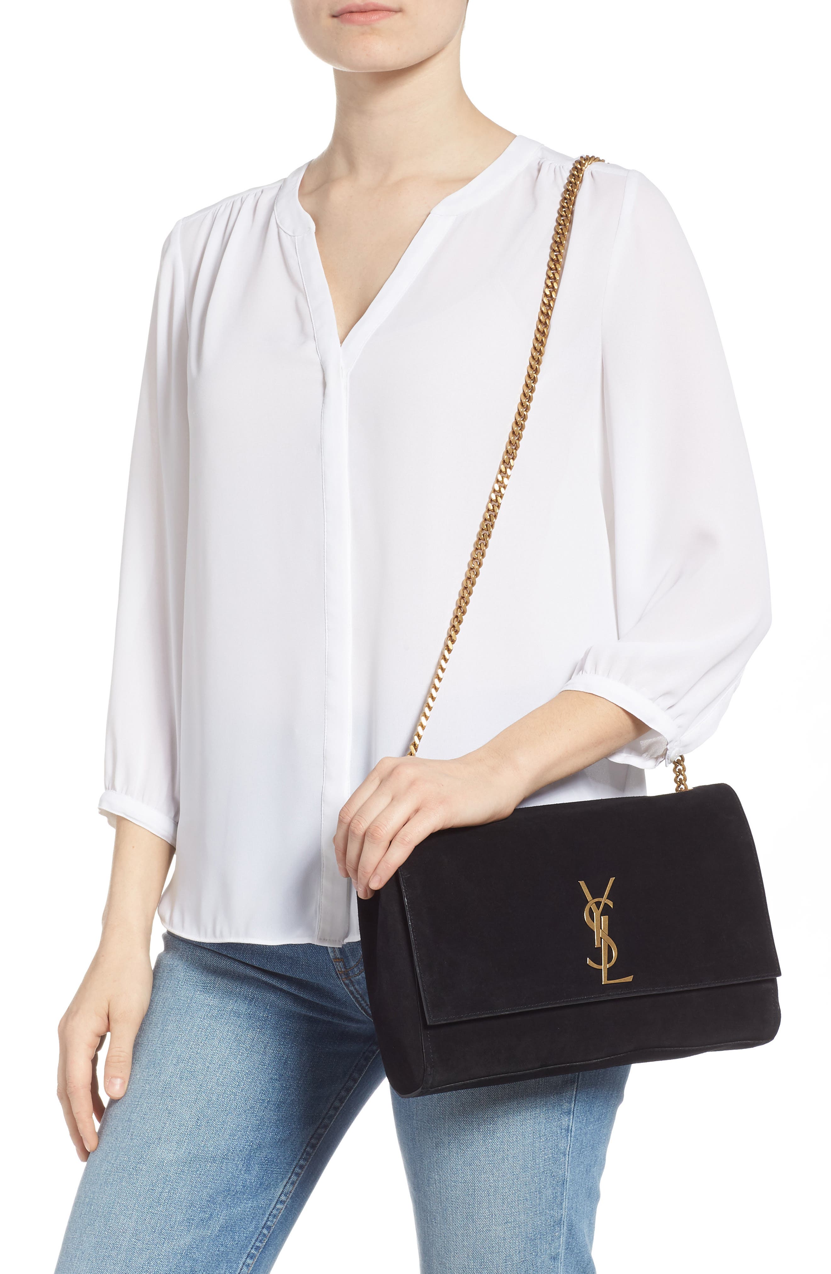 Kate Supple Reversible Leather Shoulder Bag, Alternate, color, NOIR