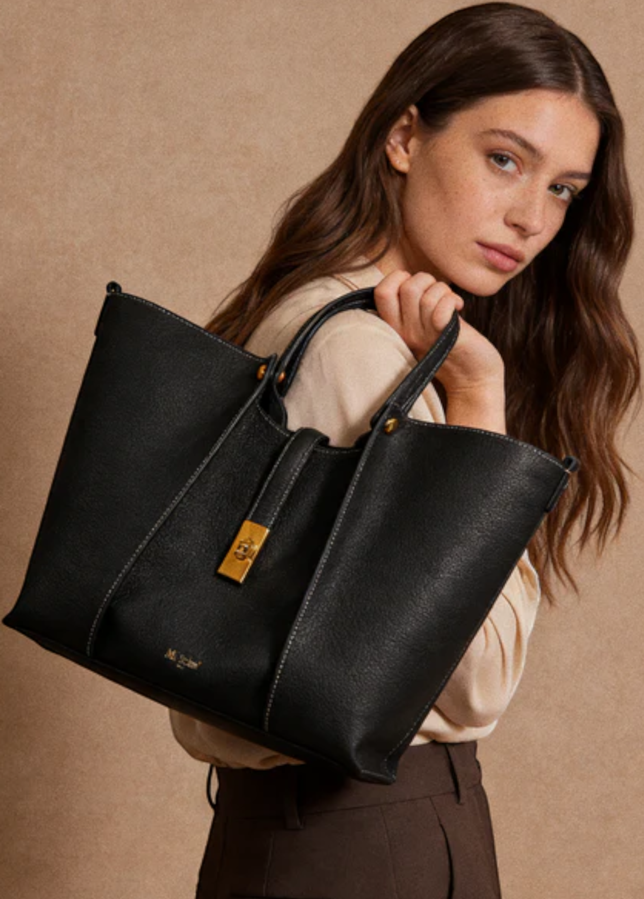 Wharf Genuine Pebble Leather Tote, Alternate, color, Black