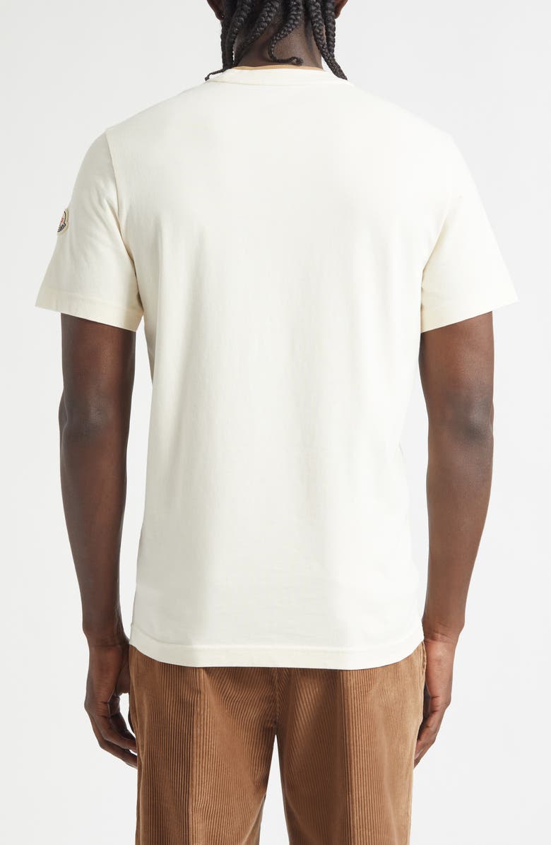 Moncler Archive Embroidered Logo Patch T-Shirt, Alternate, color, White