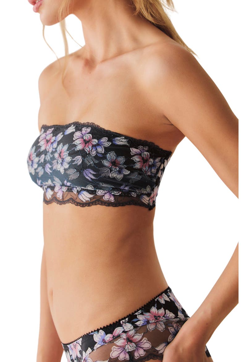 Intimately FP Printed Lace Bandeau Bralette, Alternate, color, NIGHT BLOOM COMBO