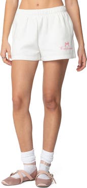 EDIKTED Cali Bow Cotton Blend Sweat Shorts