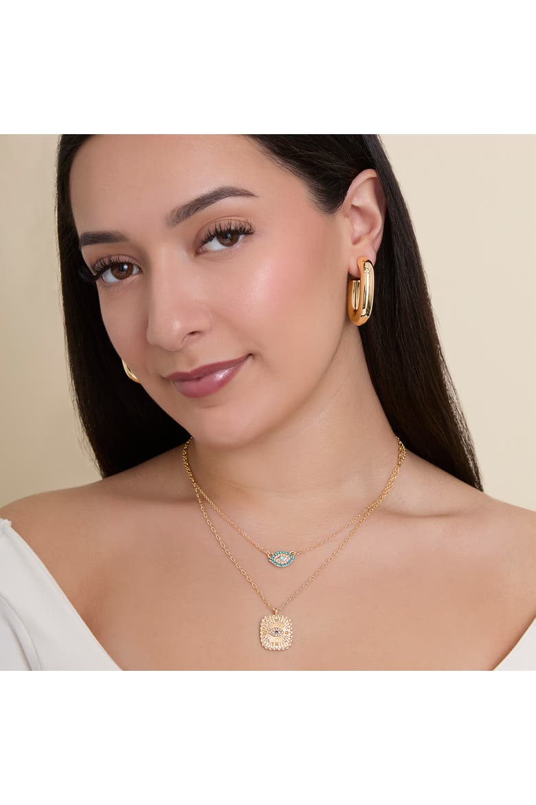 Gold-Tone Hoop Earring Set, Alternate, color, Gold