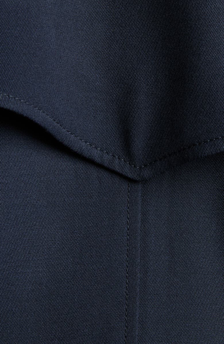 McQueen Double Breasted Wool & Cotton Crop Trench Coat, Alternate, color, Navy