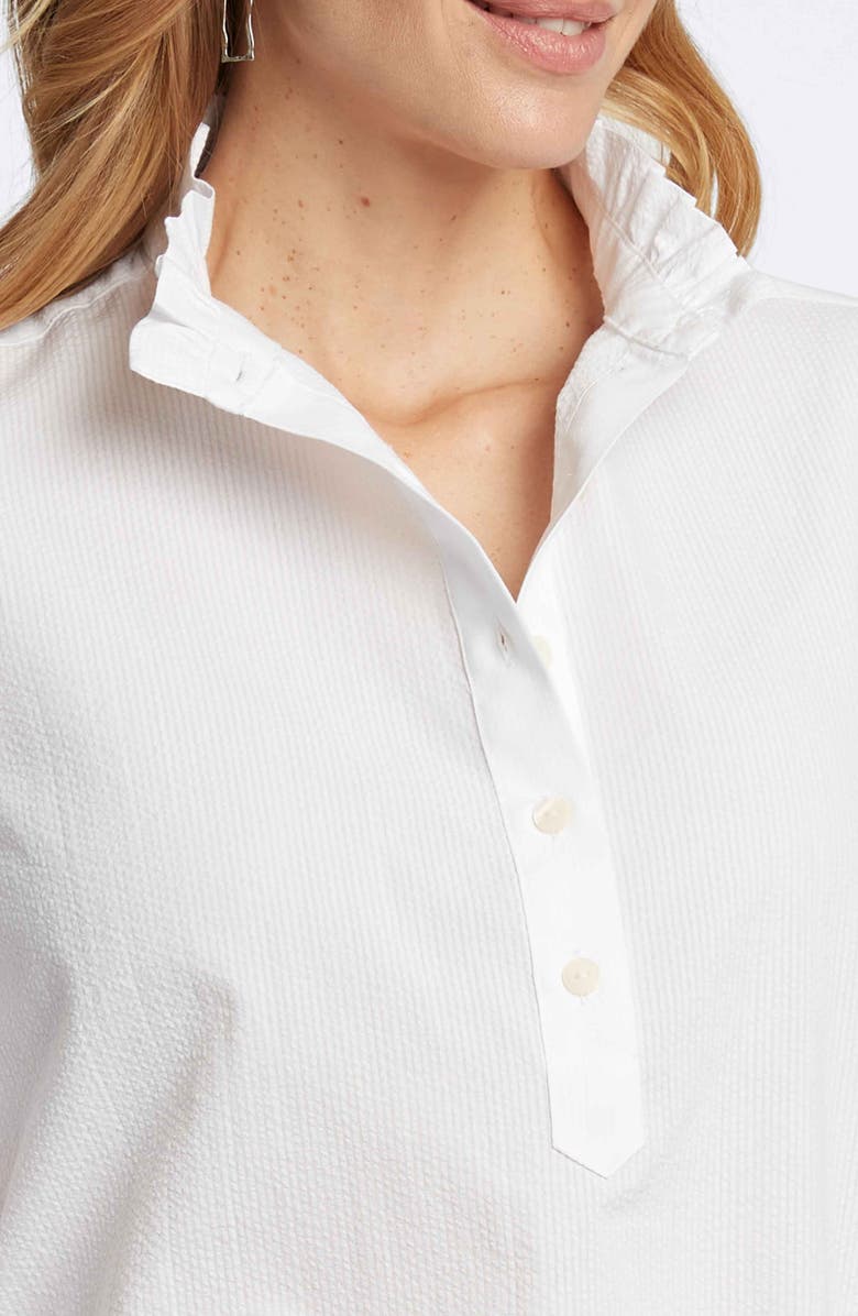 Foxcroft Mia Cotton Blend Seersucker Popover Top, Alternate, color, 