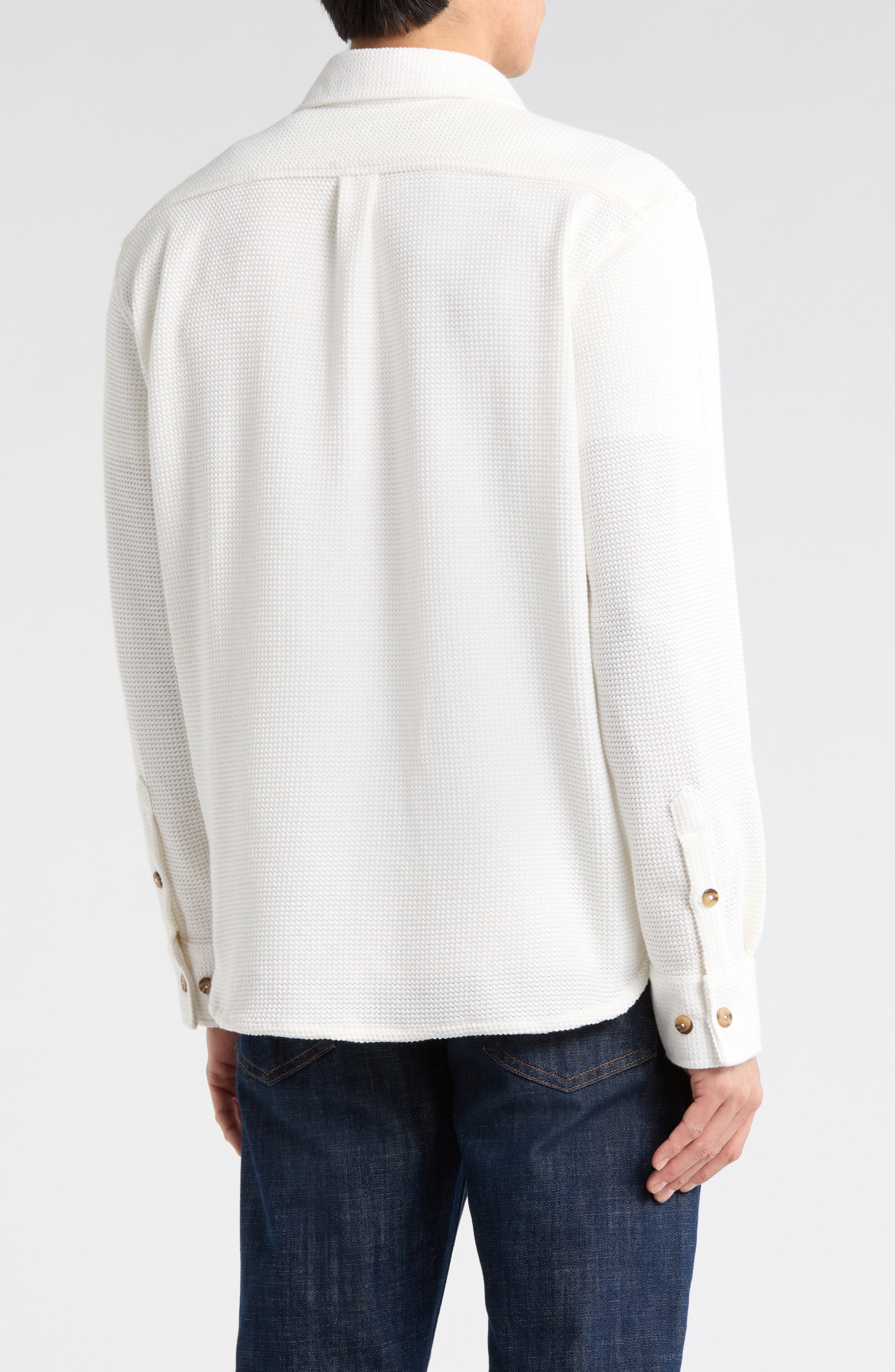 Solid Textured Shirt Jacket - image 2