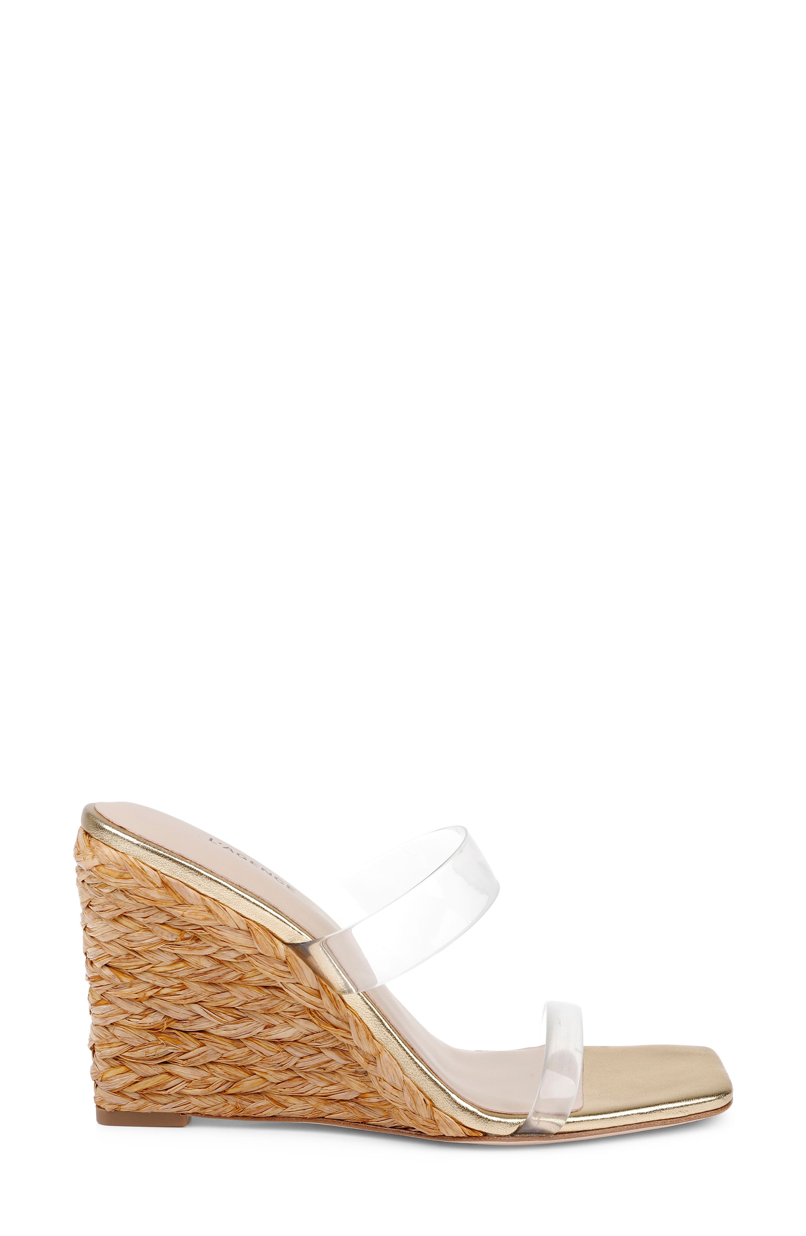 L'AGENCE Farrell Espadrille Wedge Slide Sandal, Alternate, color, Gold